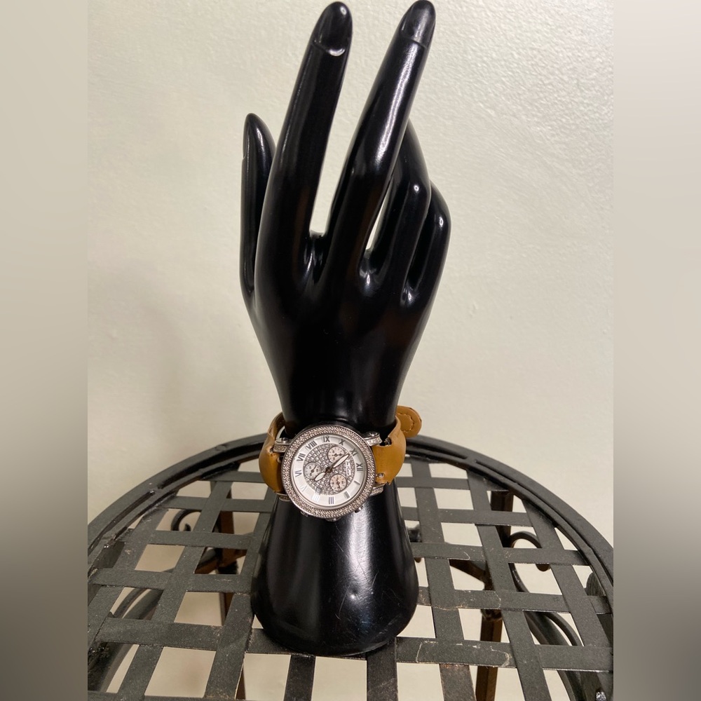 Leather Watch Accessories Tan Joe Rodeo Passion w/ small diamonds